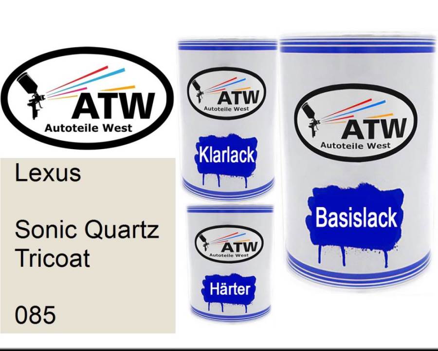 Lexus, Sonic Quartz Tricoat, 085: 500ml Lackdose + 500ml Klarlack + 250ml Härter - Set, von ATW Autoteile West.